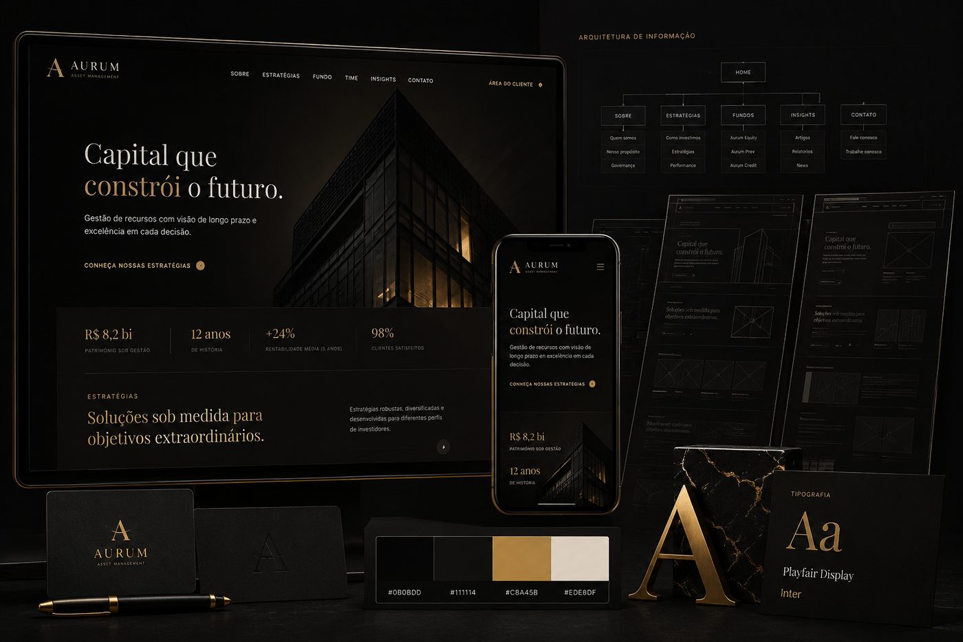 Interface conceitual de uma gestora de patrimônio